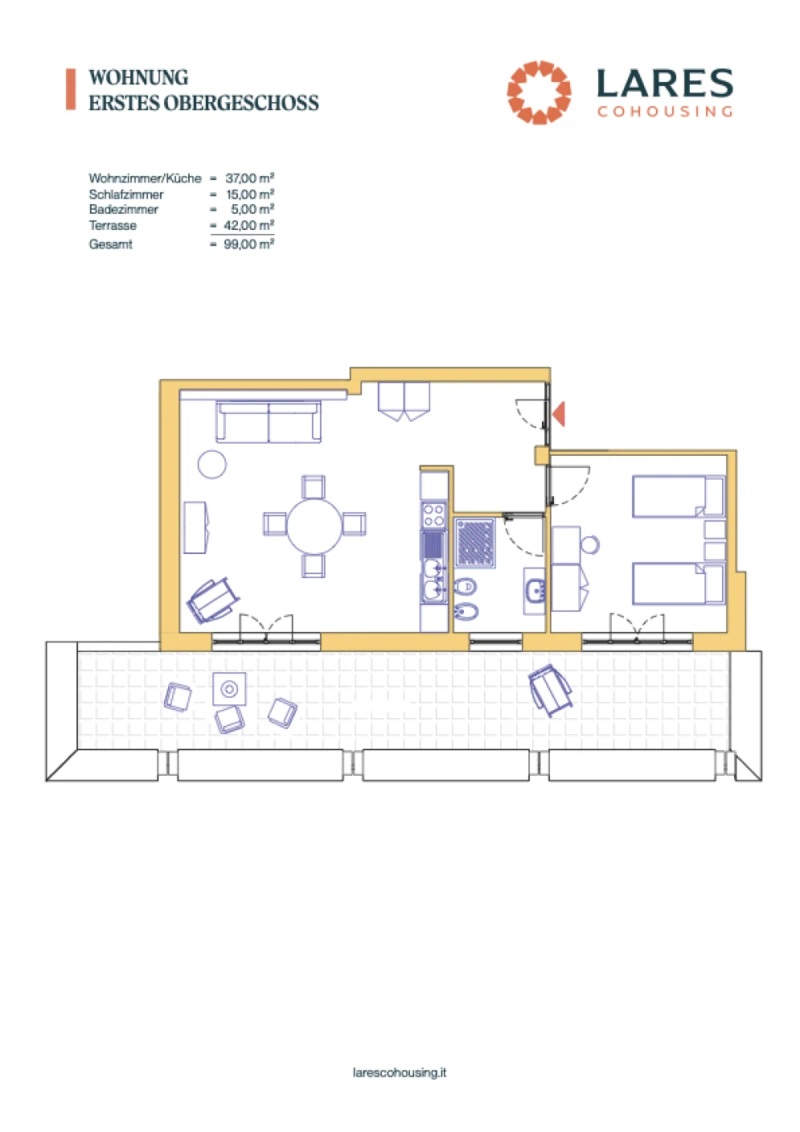 Grundriss Zweizimmerwohnung A