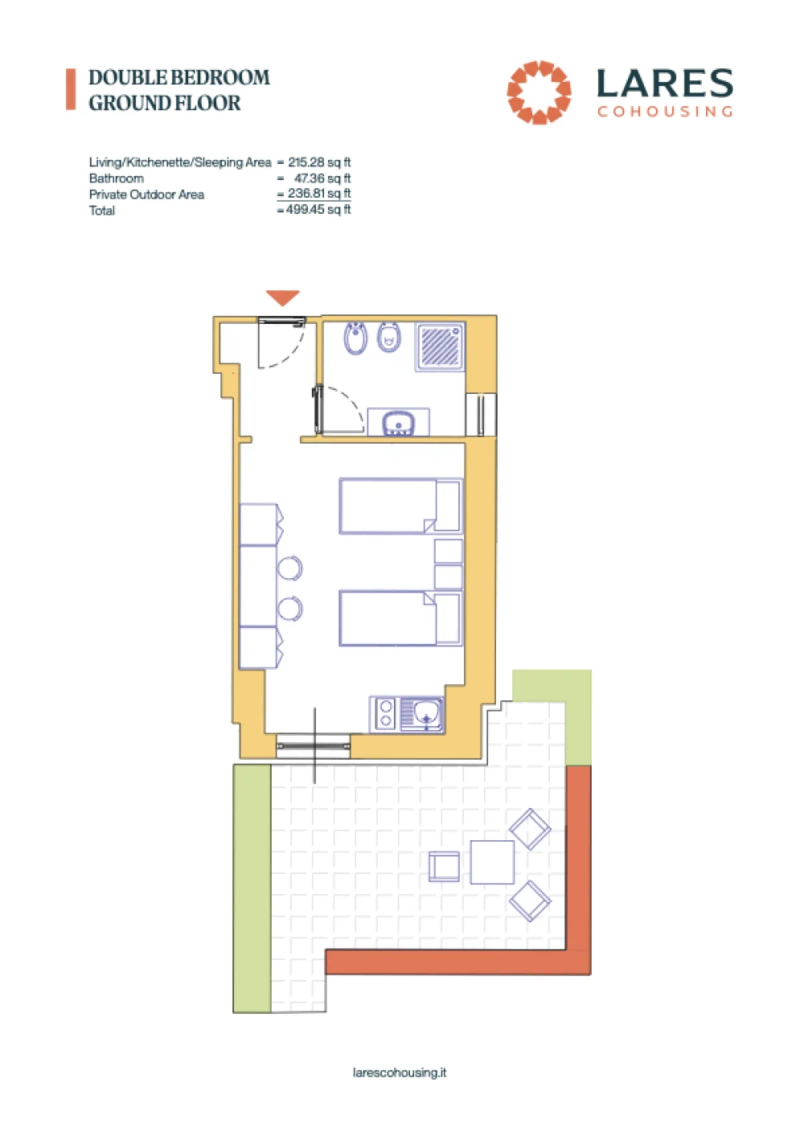 Double Room E Floor Plan