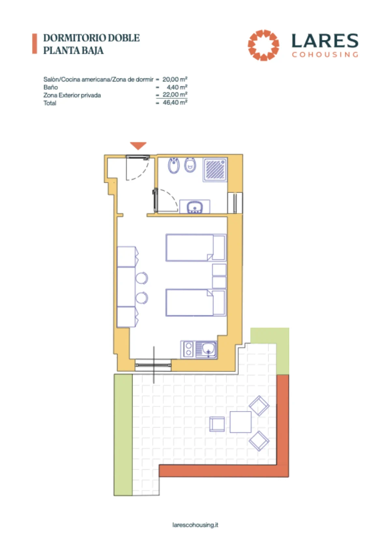 Plano Habitación doble E