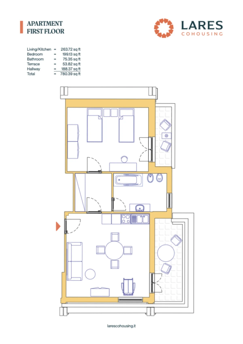 One-Bedroom C Floor Plan