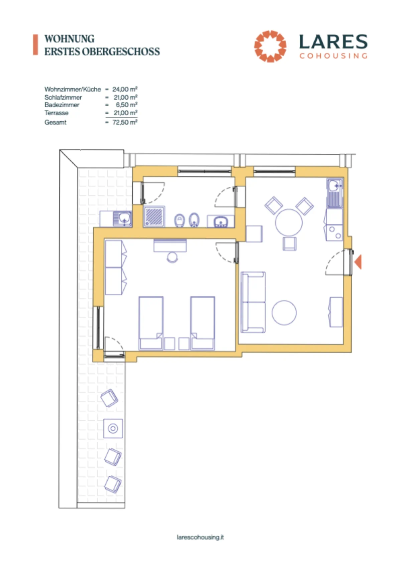 Grundriss Zweizimmerwohnung B