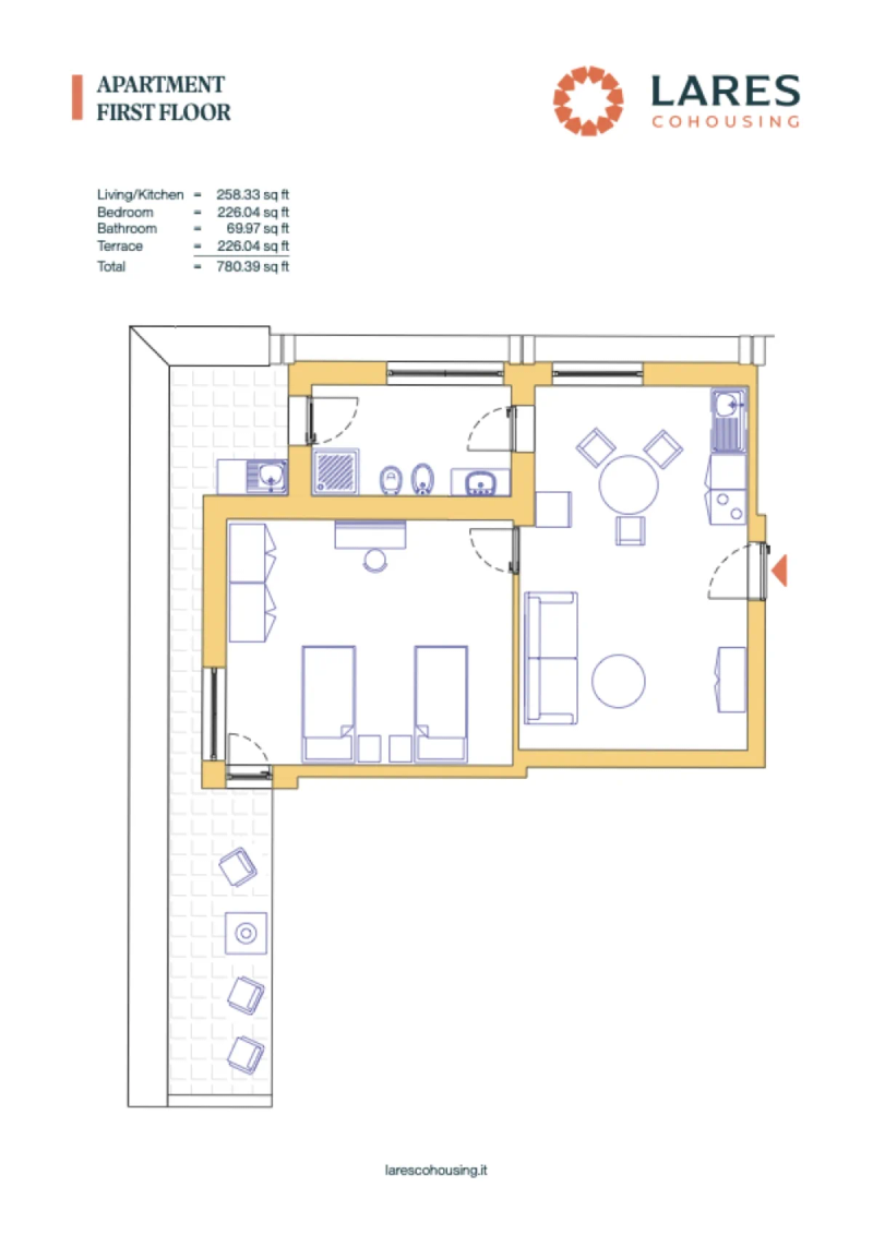 One-Bedroom B Floor Plan