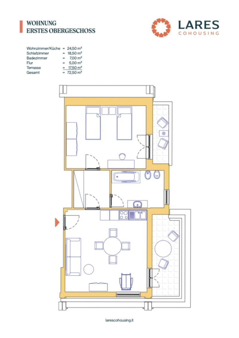 Grundriss Zweizimmerwohnung C